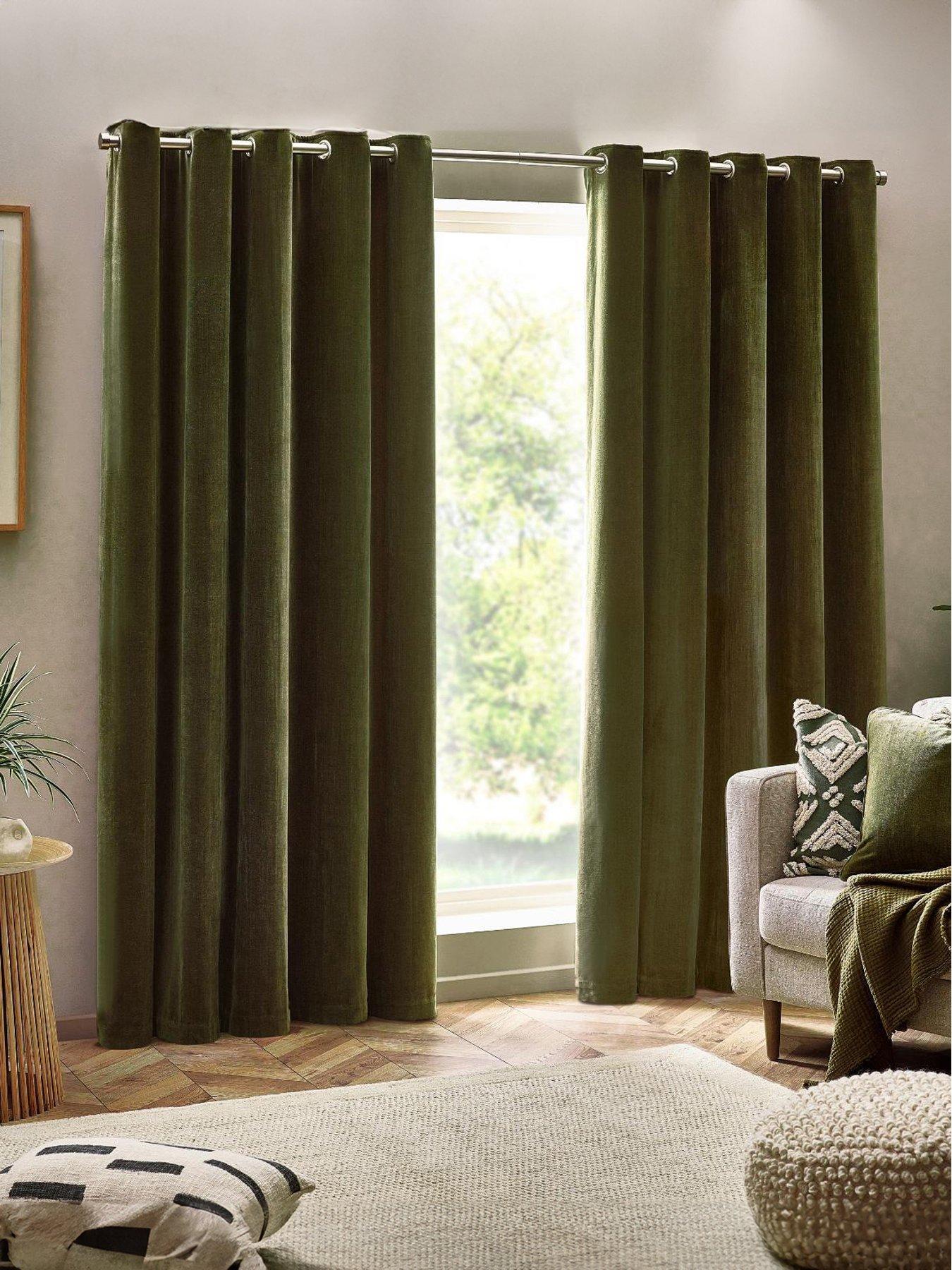 Furn Heavyweight Chenille Eyelet Curtains