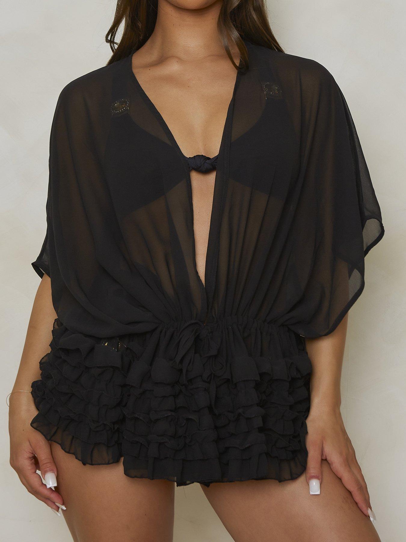 Image 3 of 4 of Moda Minx Chiffon Ruffle Kaftan