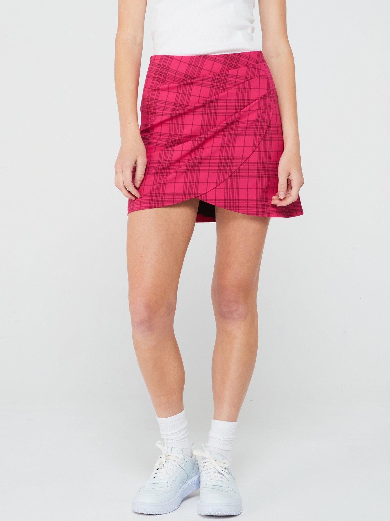 Plaid mini skirt pink best sale