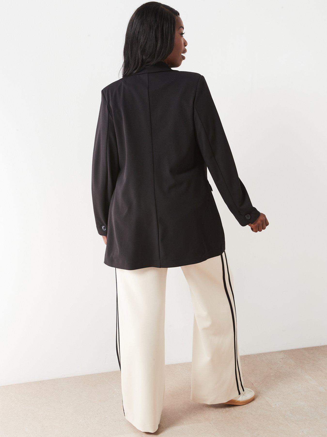 Image 2 of 6 of V by Very Curve Longline Stretch Blazer - Black