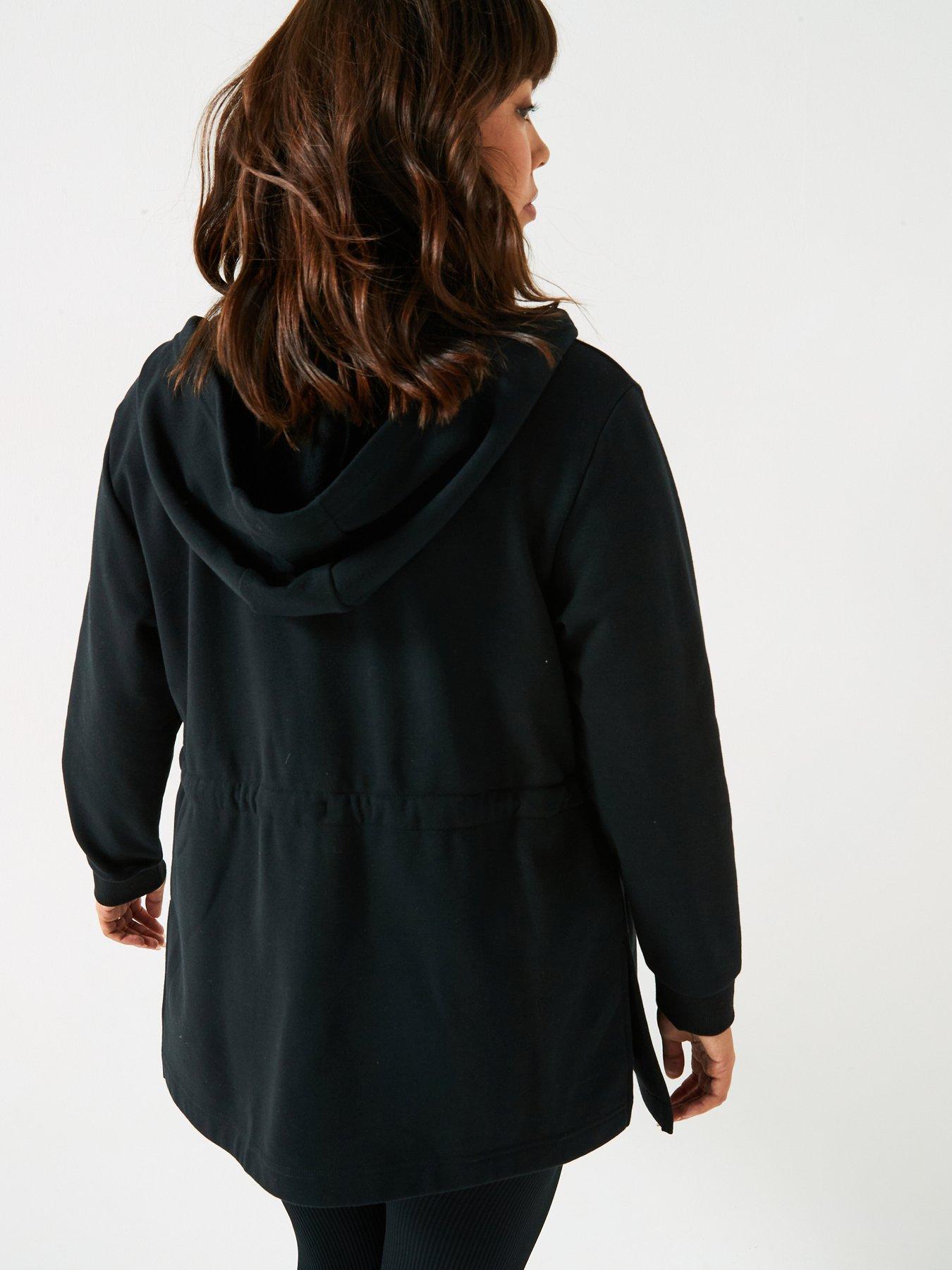 The Very Collection Zip Through Tie Waist Hoodie - Black | Very