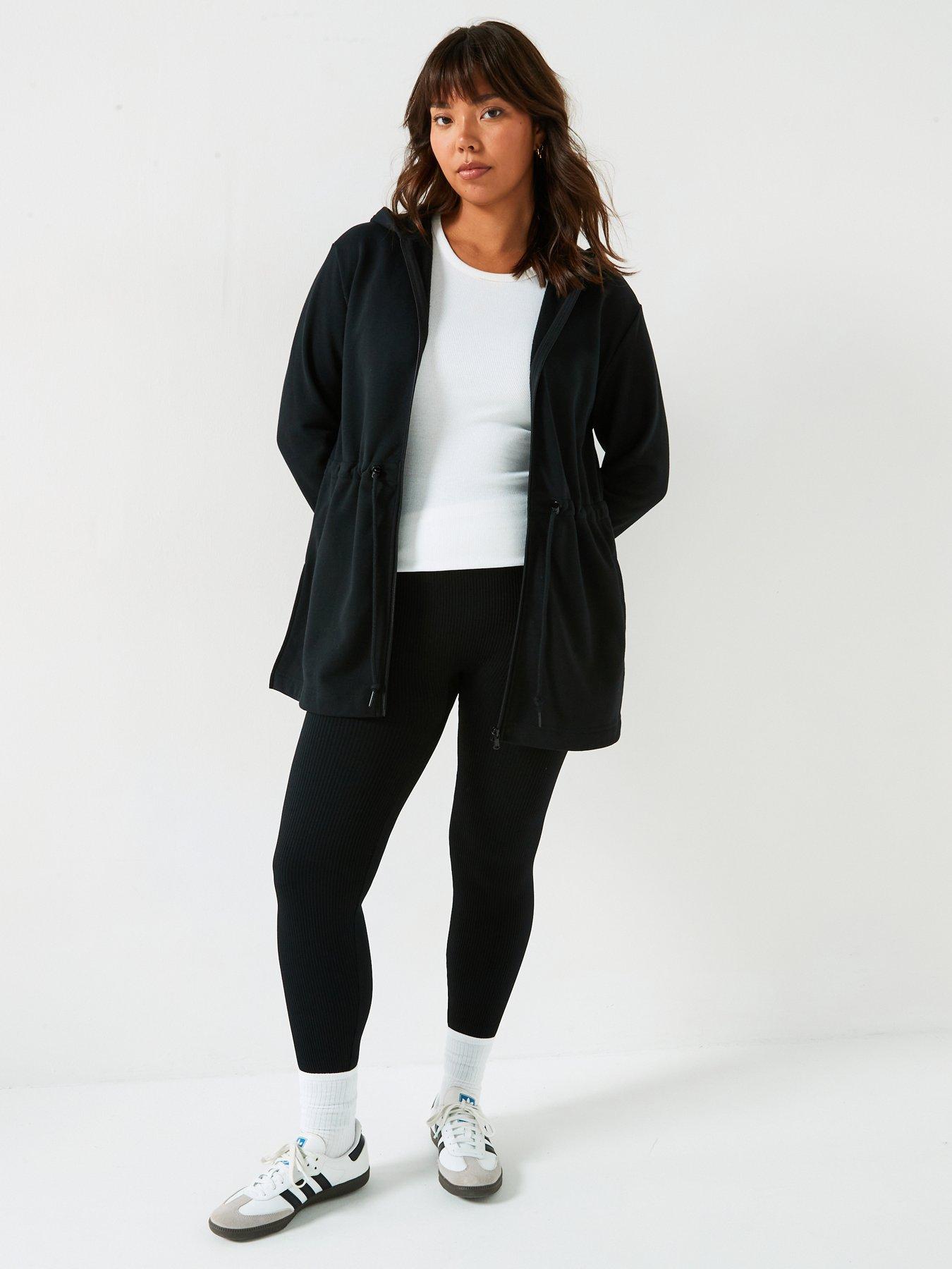 The Very Collection Zip Through Tie Waist Hoodie - Black | Very