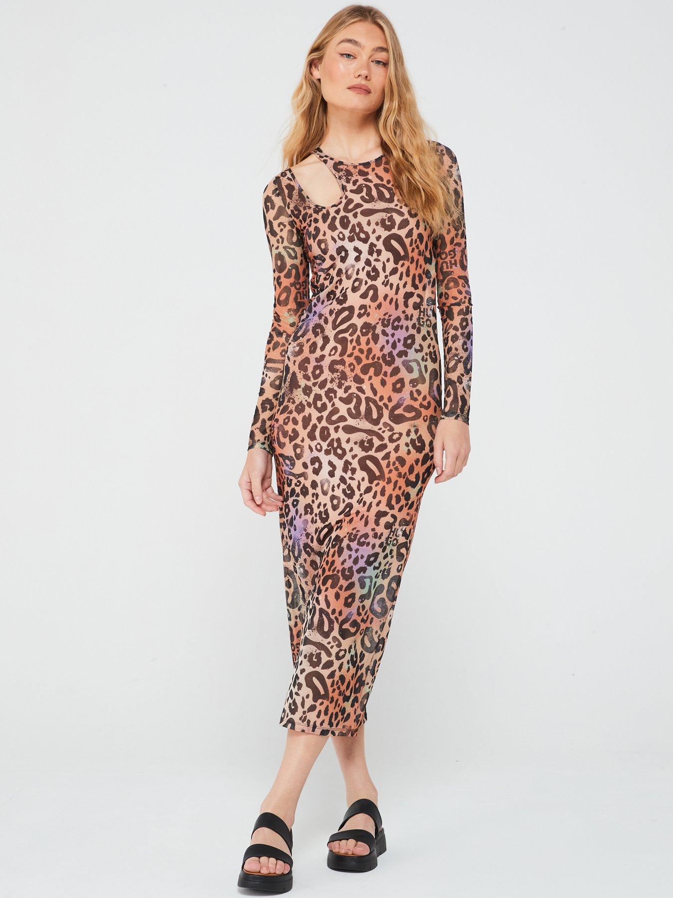 Cheetah dress long sleeve best sale