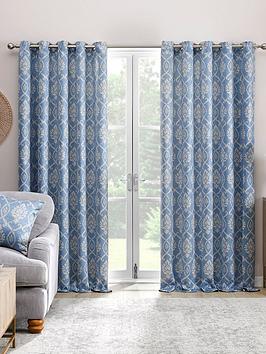 Product photograph of Fusion Vivanna Dim-out Eyelet Curtains from very.co.uk