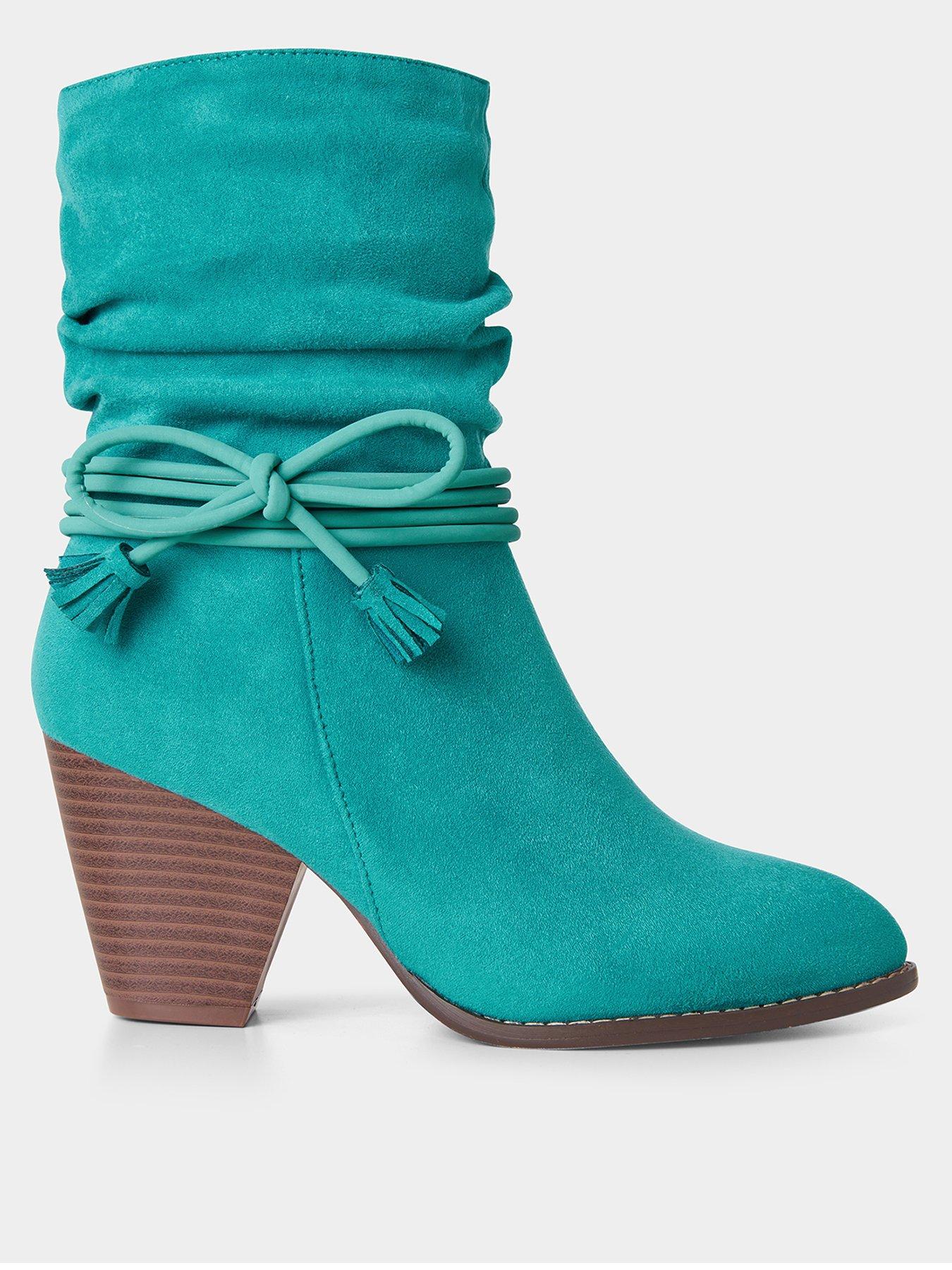 Joe Browns Ruched Suede Boots Green very