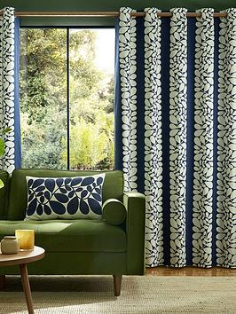 Product photograph of Orla Kiely Sycamore Stripe Lined Eyelet Curtains from very.co.uk