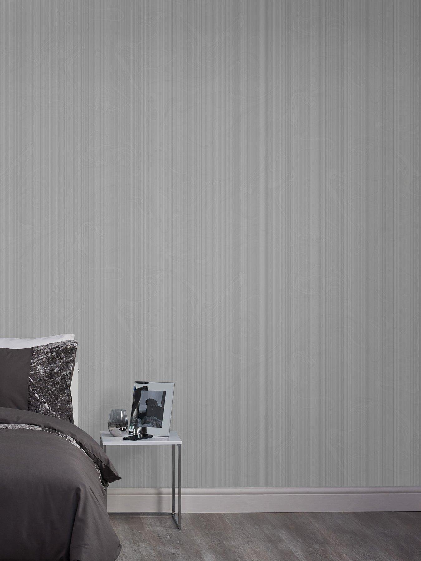 Superfresco Easy Glitter Stria - Silver Wallpaper