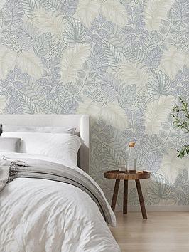 Product photograph of Superfresco Easy Scattered Leaves Blue Green Wallpaper from very.co.uk