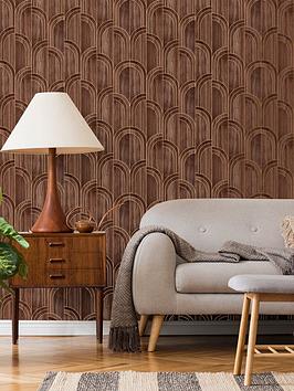 Product photograph of Sublime Modella Wood Walnut Wallpaper from very.co.uk
