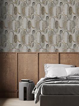 Product photograph of Sublime Oval Shapes Sand Gold Wallpaper from very.co.uk