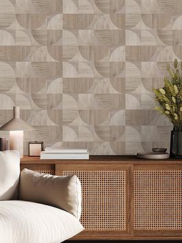 Product photograph of Sublime Wood Round Shapes Wallpaper from very.co.uk