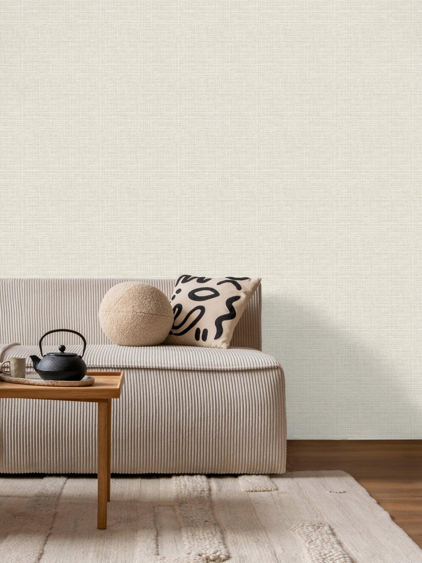 Product photograph of Fine Decor Rowan Plain Textured Wallpaper Ndash Stone from very.co.uk
