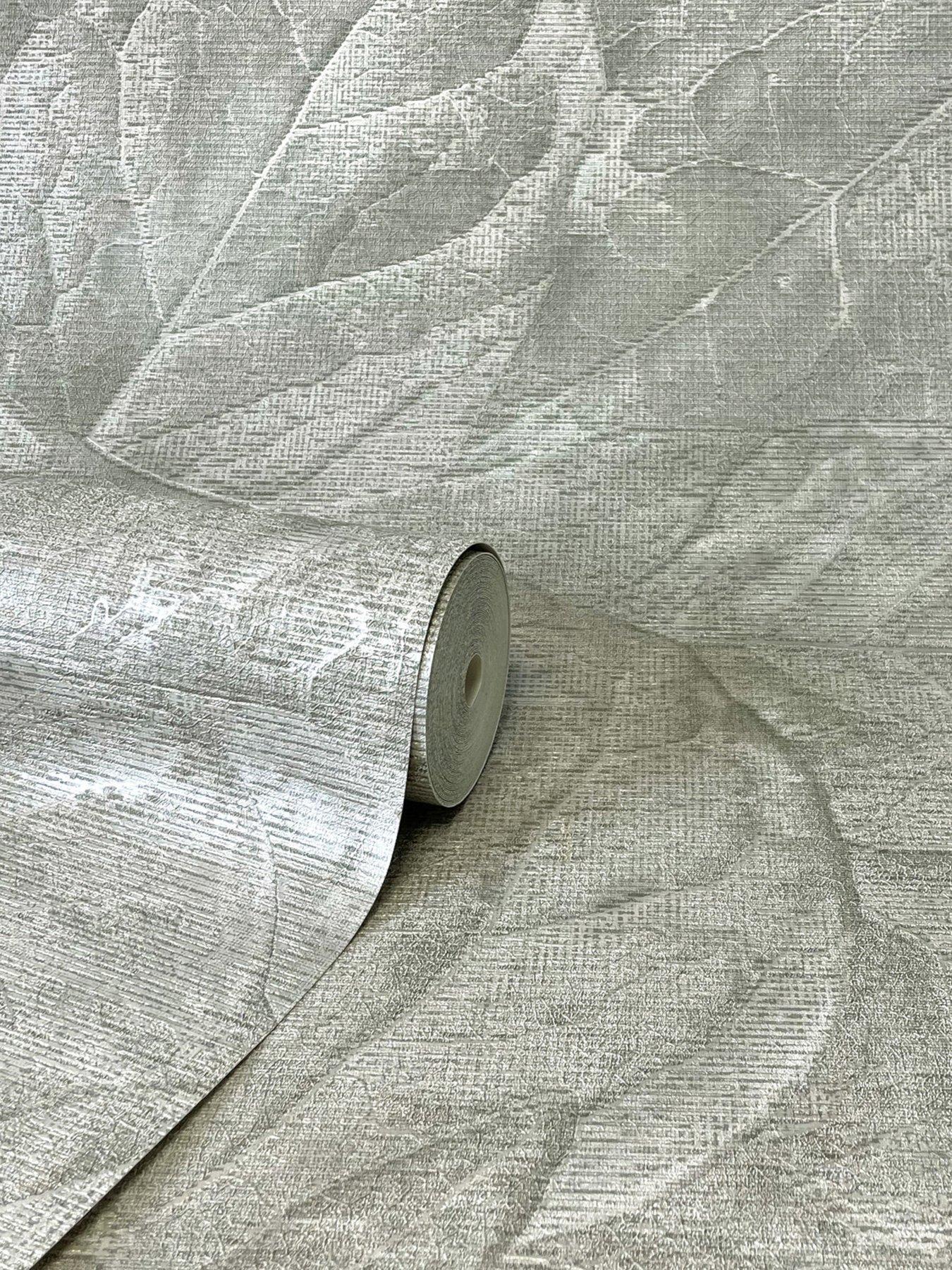 Image 2 of 5 of Fine Decor Aspen Leaf Wallpaper - Stone