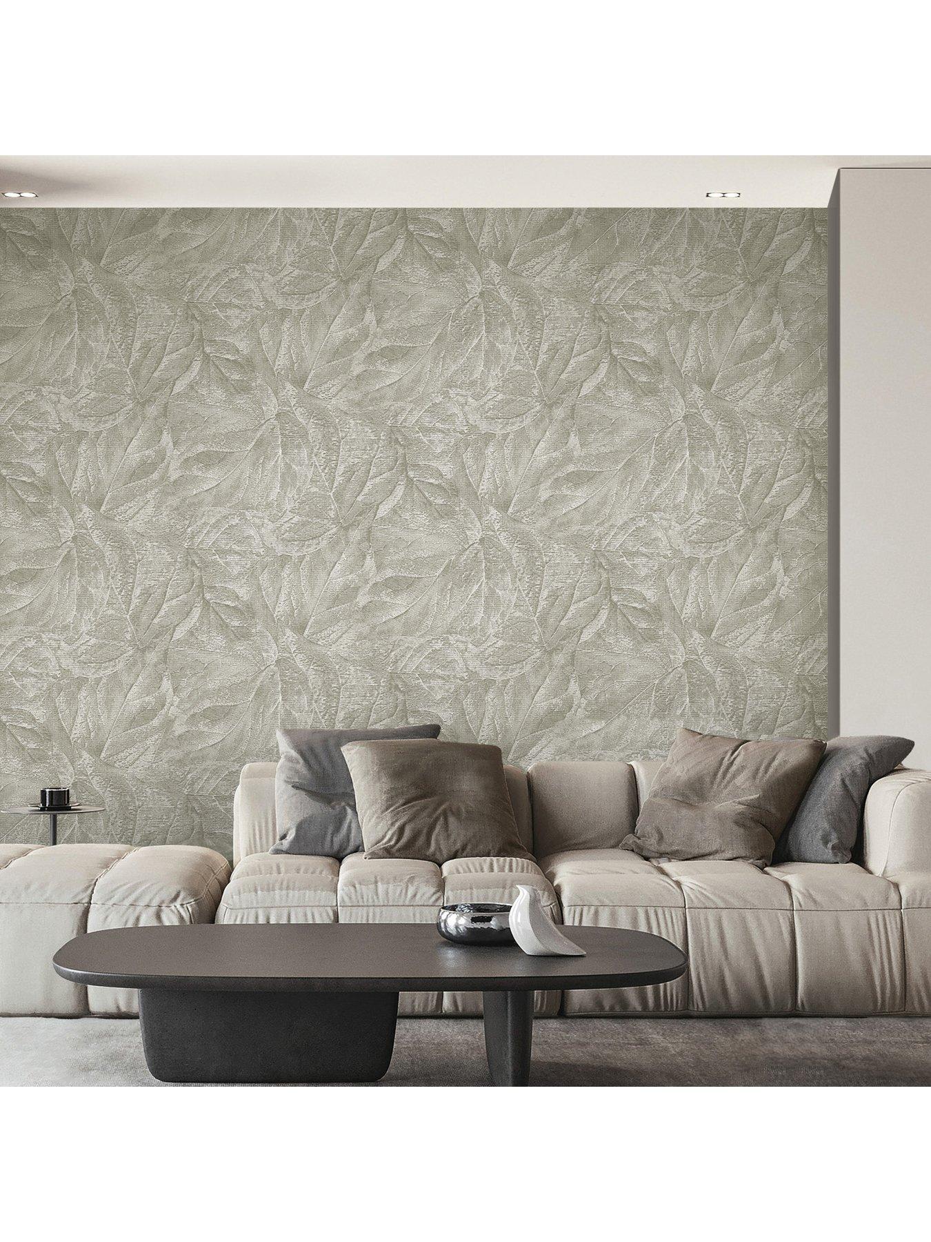 Image 4 of 5 of Fine Decor Aspen Leaf Wallpaper - Stone