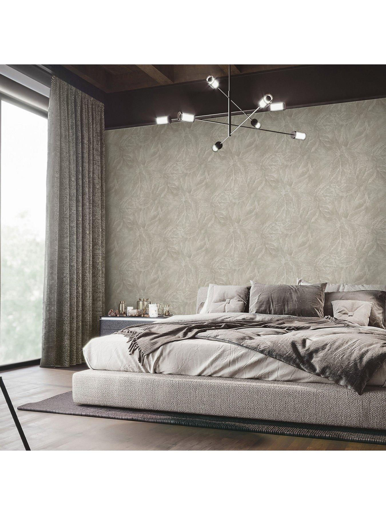 Image 5 of 5 of Fine Decor Aspen Leaf Wallpaper - Stone