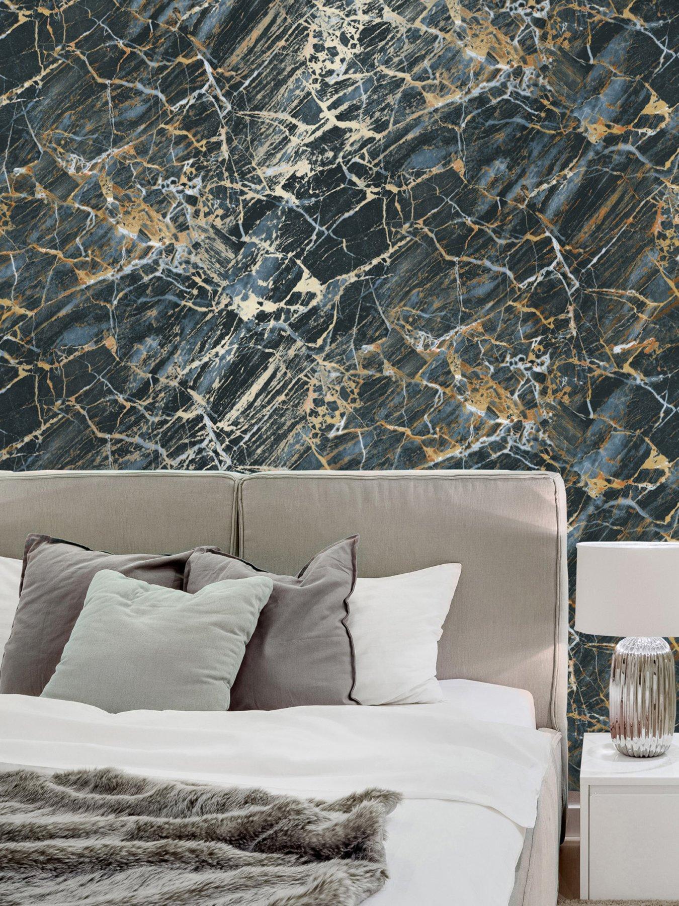 Product photograph of Fine Decor Onyx Carbon Wallpaper - Navy from very.co.uk