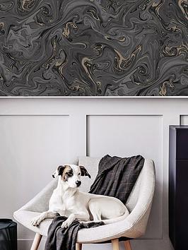 Product photograph of Fresco Liquid - Black Copper Wallpaper from very.co.uk