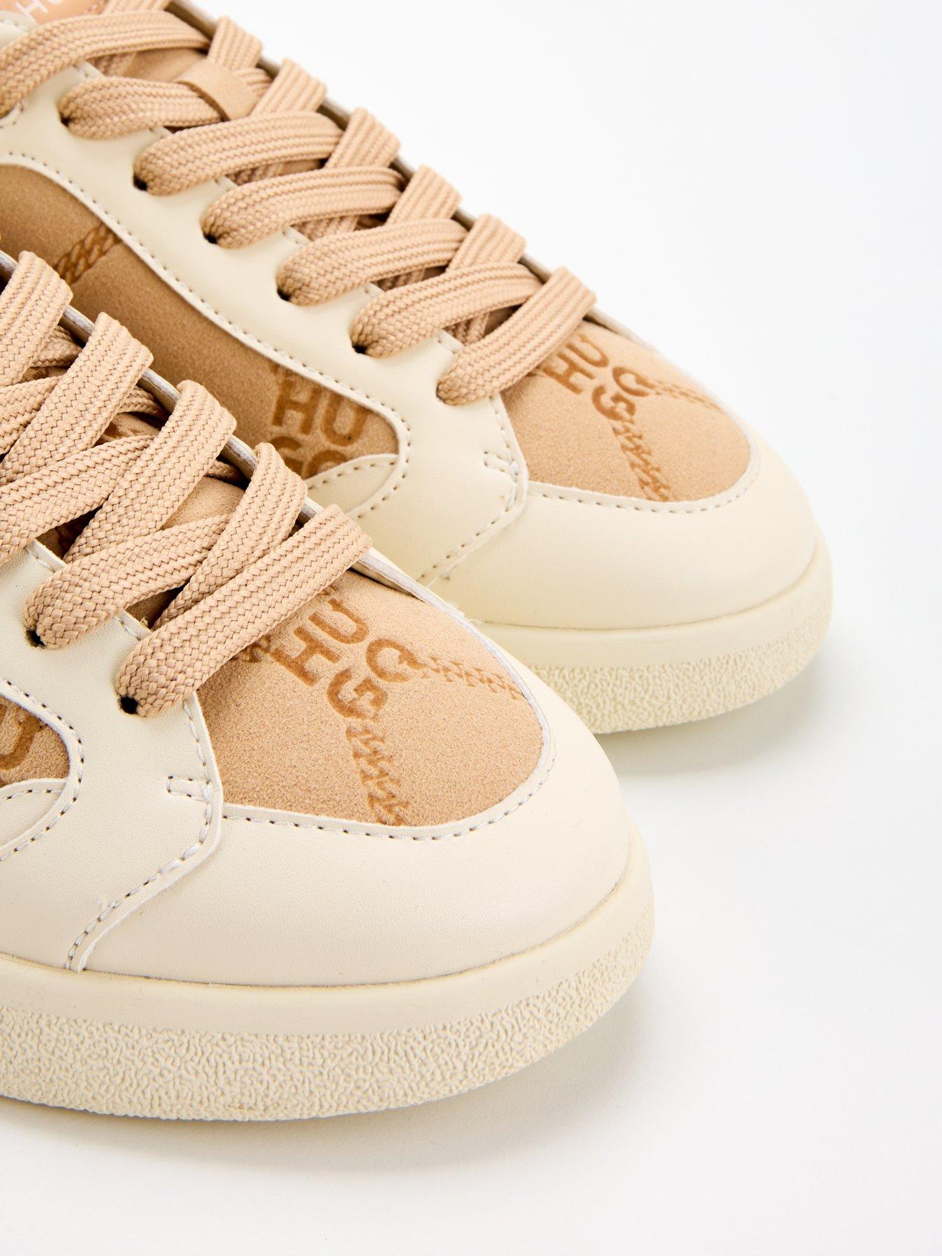 Chaussures Tennis HUGO Homme Riven - 100% Cuir De Vache - Semelle Caoutchouc - Style Décontracté
