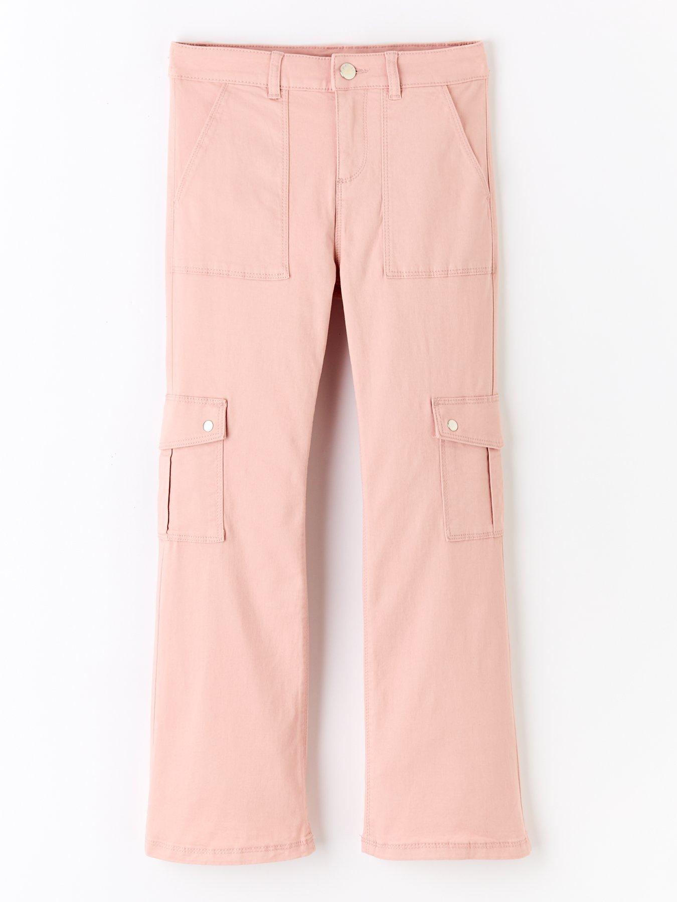 undefined Girls Woven Cargo Trouser - Pink