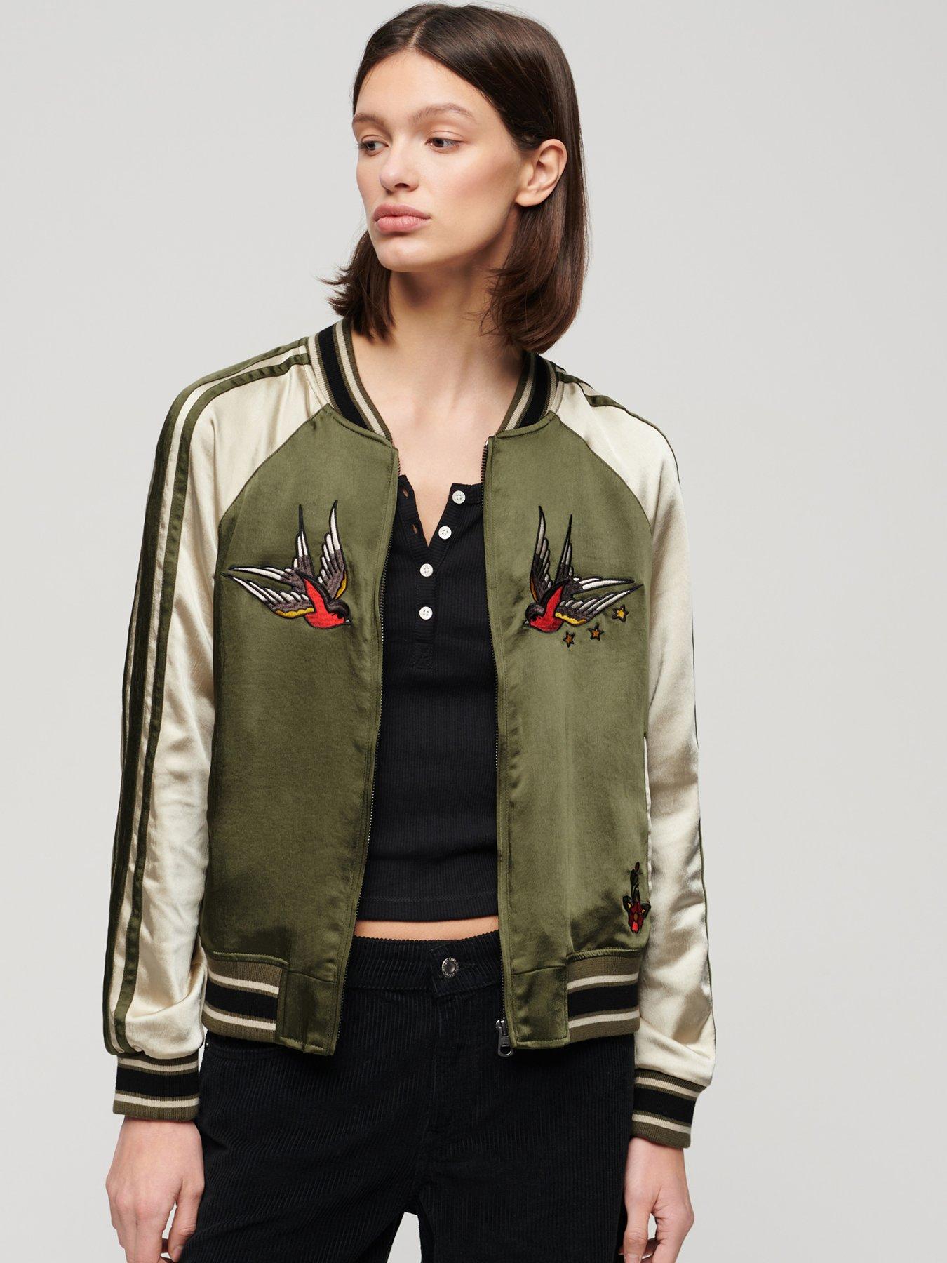 Women's embroidered sale bomber jacket