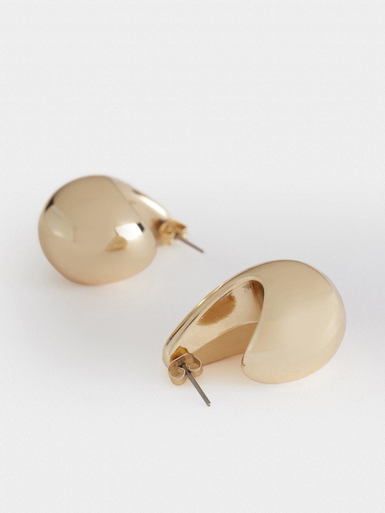 Product photograph of Mint Velvet Gold Drop Curved Earring from very.co.uk