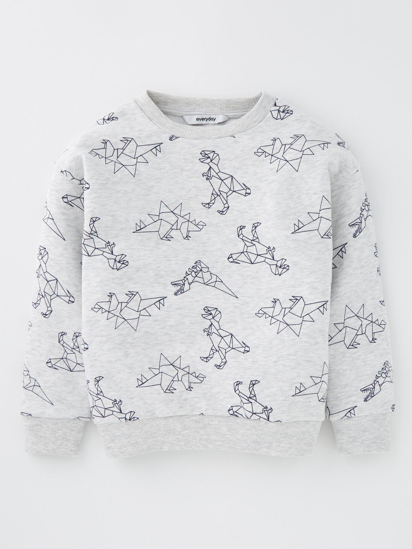 Image 1 of 4 of Everyday Dinosaur Print Sweatshirt - Grey