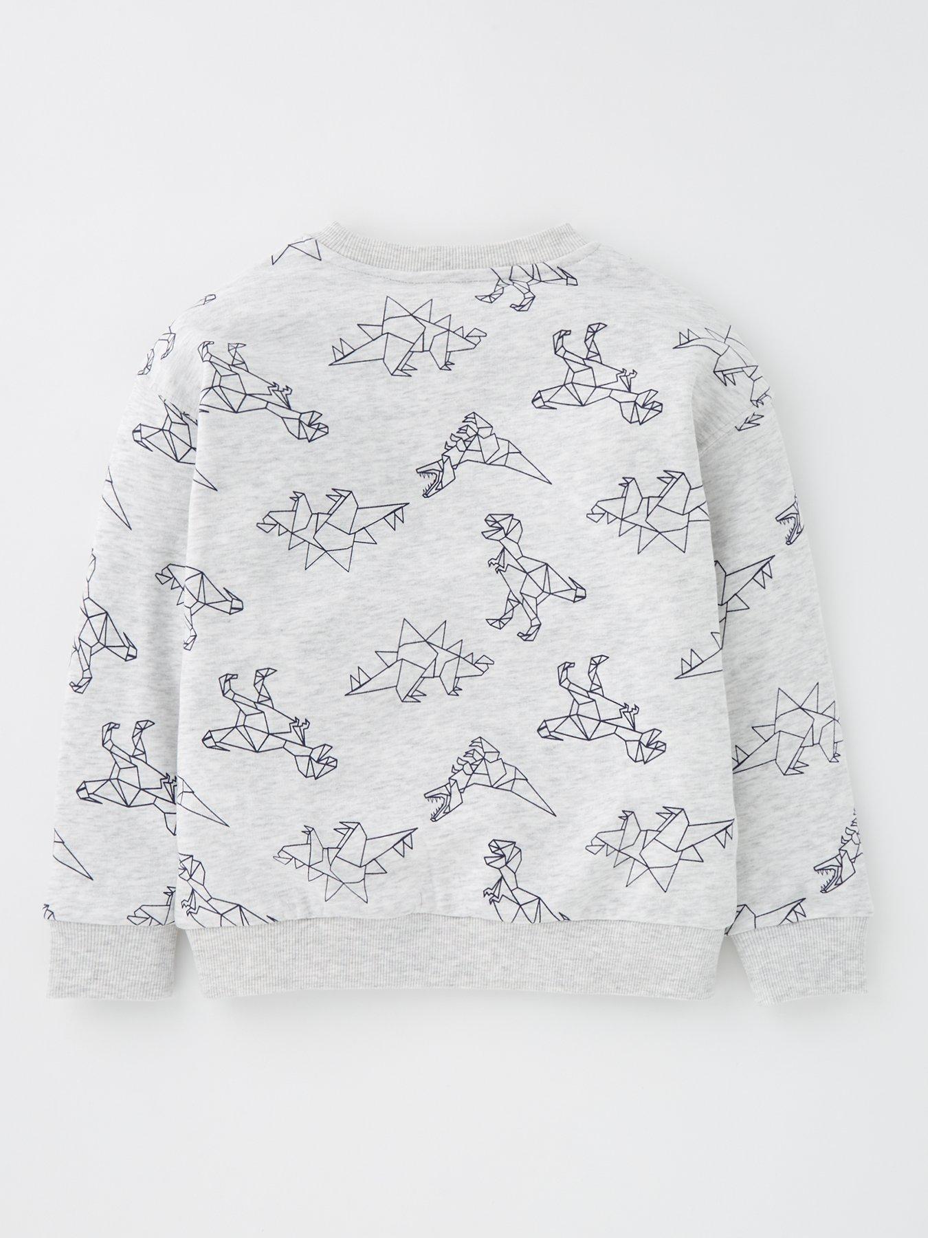 Image 2 of 4 of Everyday Dinosaur Print Sweatshirt - Grey