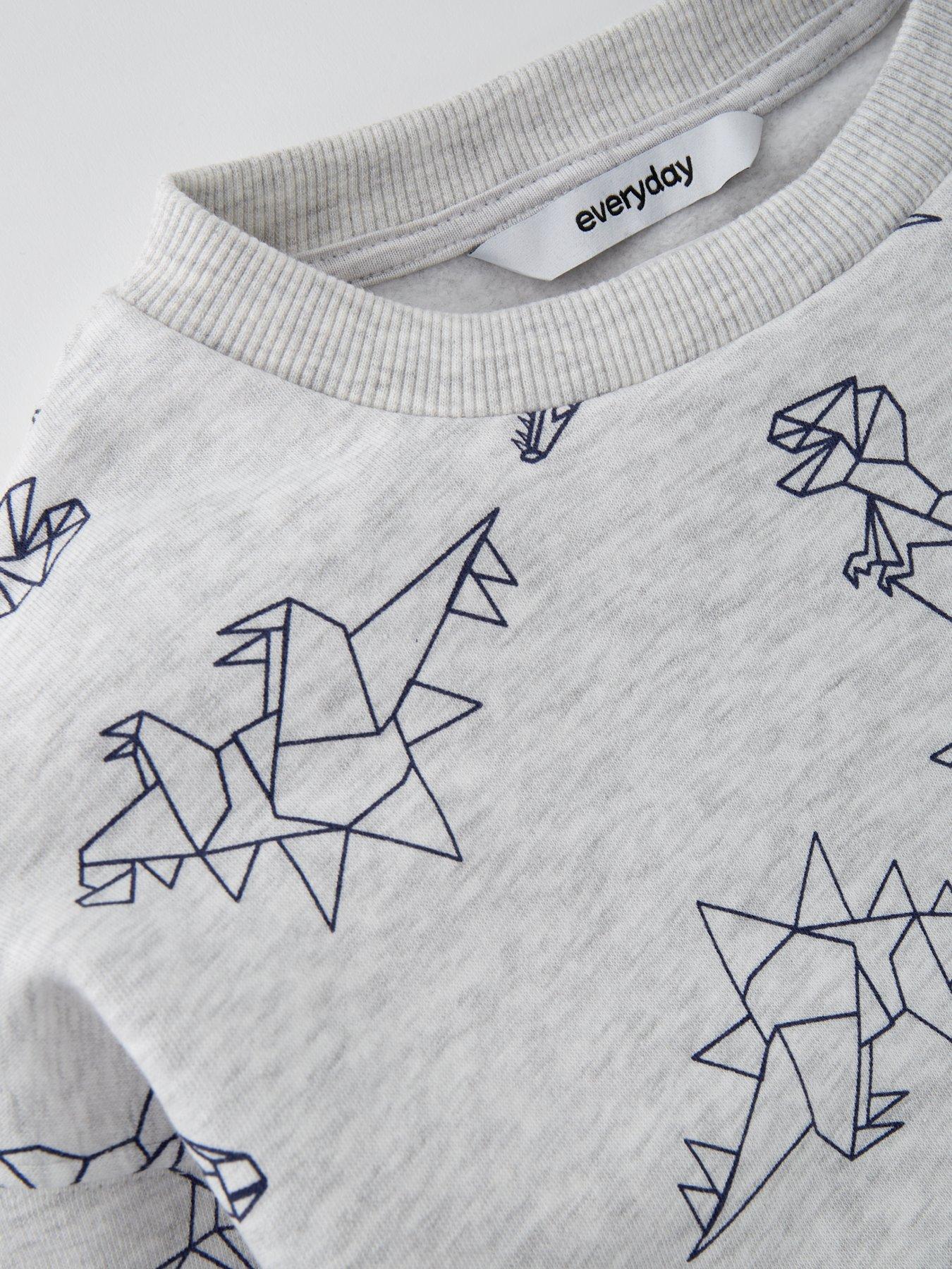 Image 3 of 4 of Everyday Dinosaur Print Sweatshirt - Grey