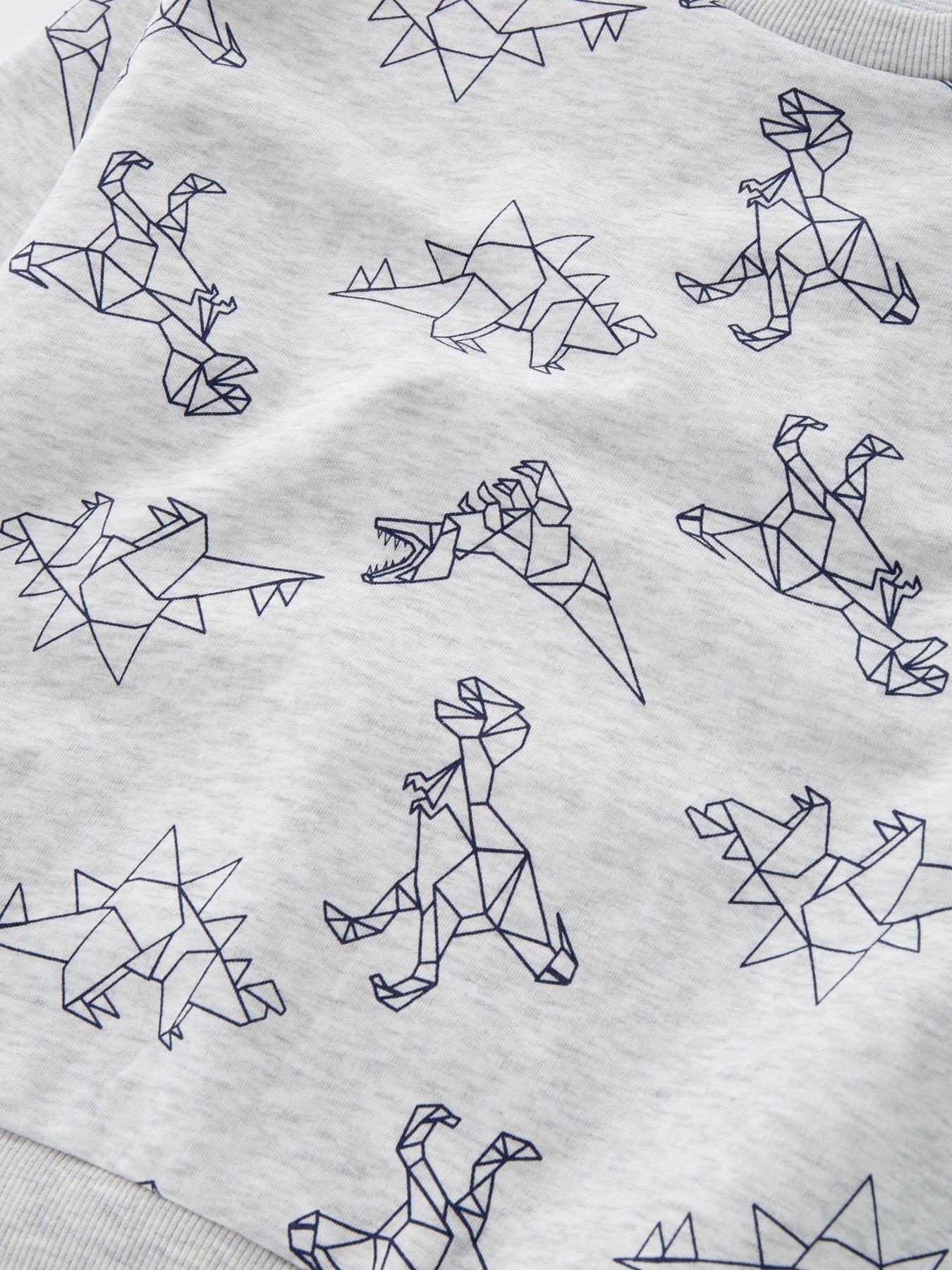 Image 4 of 4 of Everyday Dinosaur Print Sweatshirt - Grey