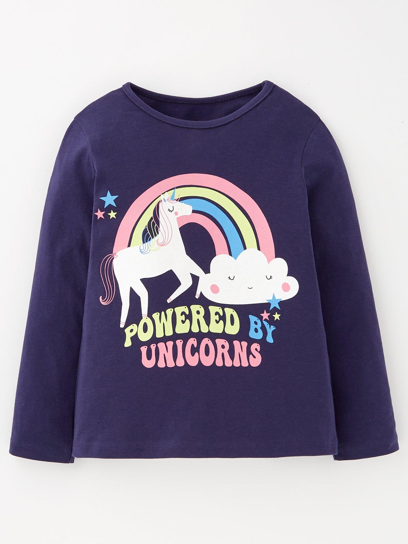 Image 1 of 4 of Everyday Girls Long Sleeve Unicorn Single T-Shirt - Multi