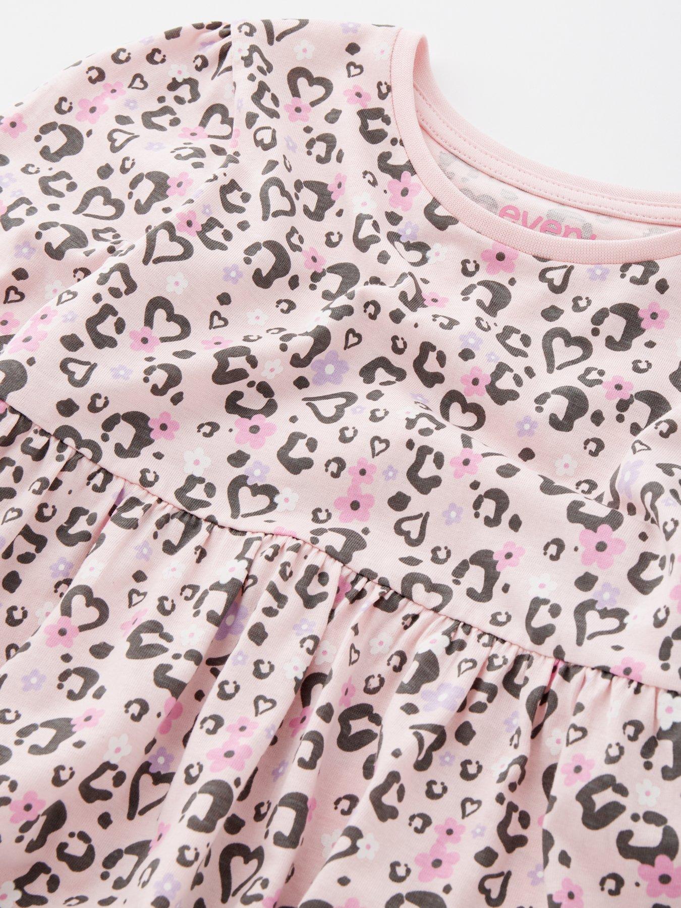 Image 4 of 4 of Everyday Girls Long Sleeve Heart Single Jersey Dress - Multi