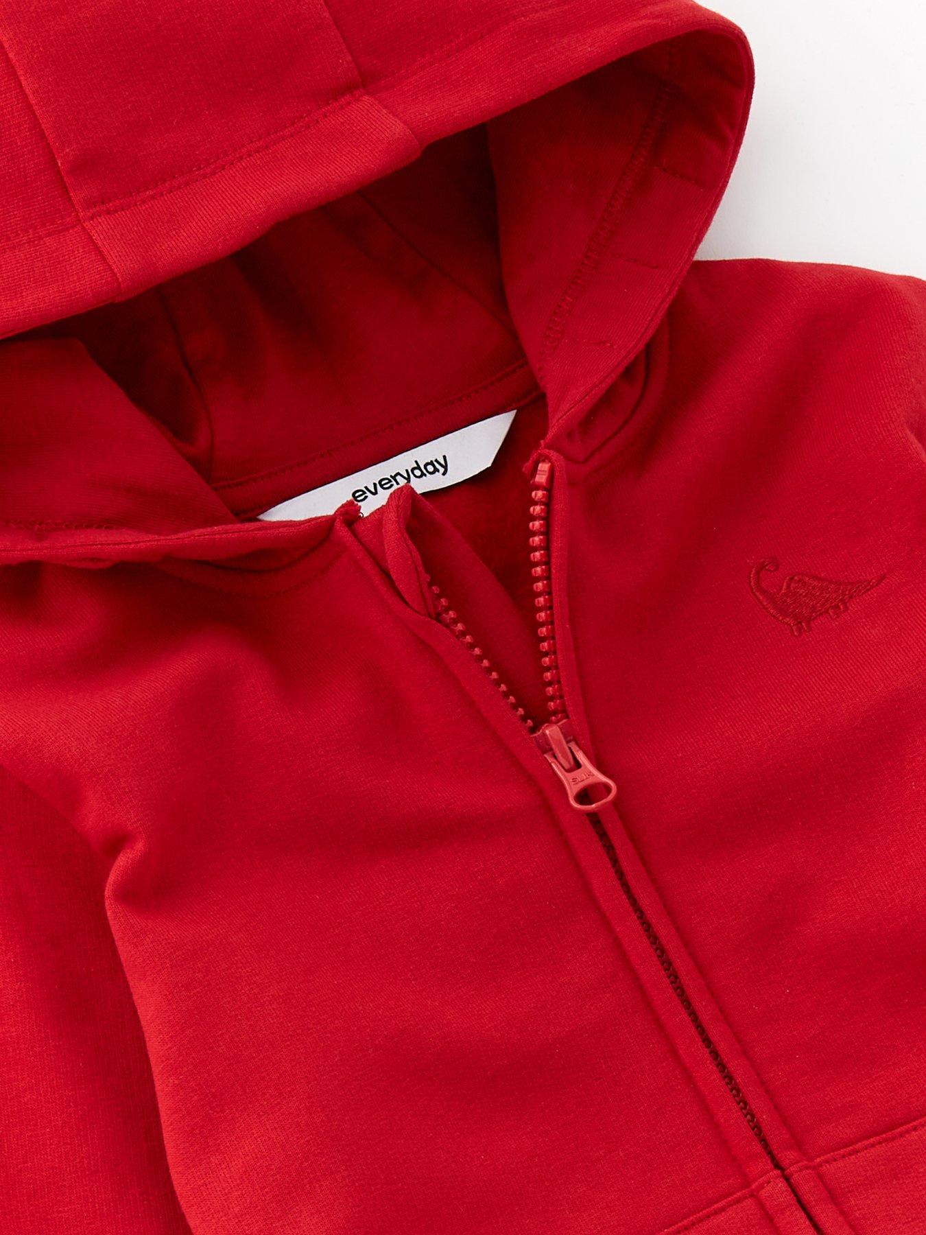 Red zip hoodie boys sale