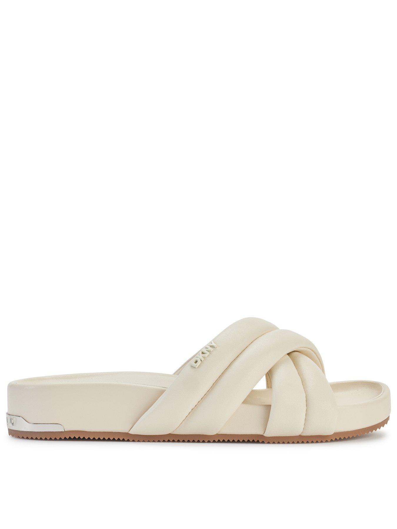 DKNY Indra - Criss Cross Slide - Cream | Very.co.uk