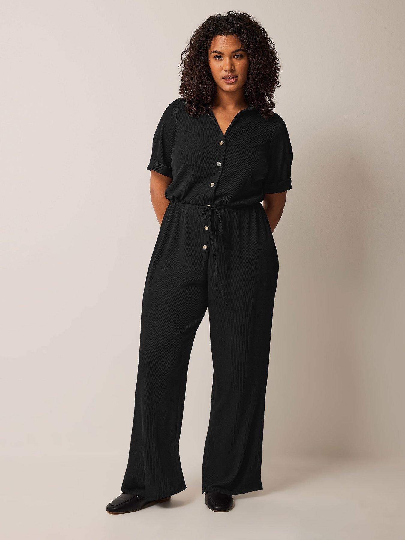 Evans Curve Jersey Jumpsuit Navy