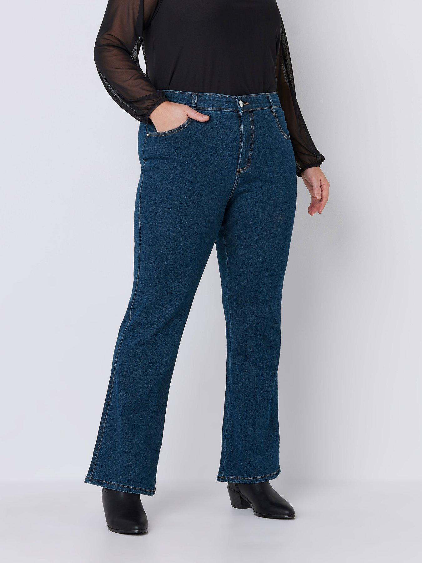 Plus Size Indigo Blue Straight Leg Fit Stretch RUBY Jeans