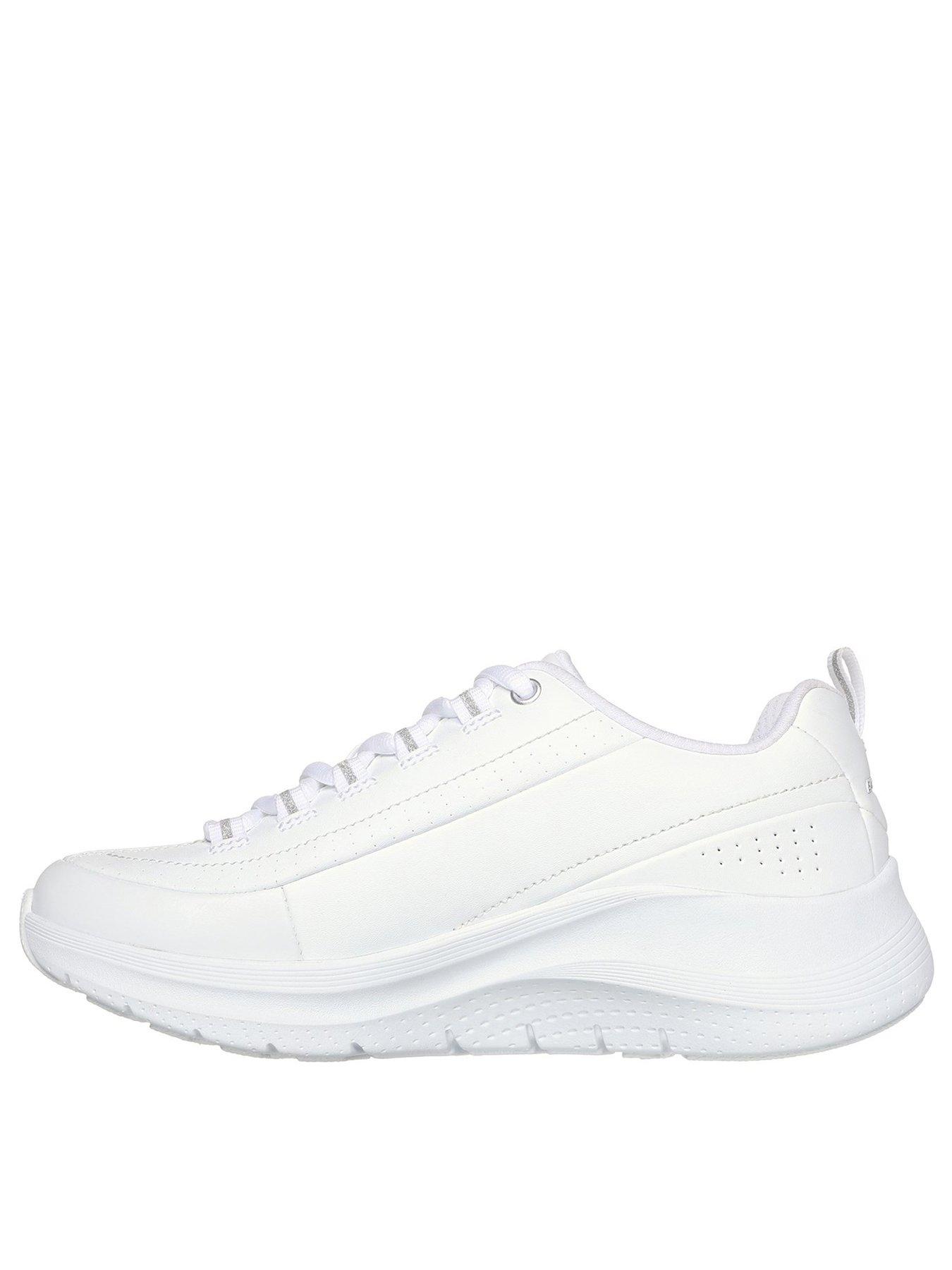 Skechers white leather sneakers online