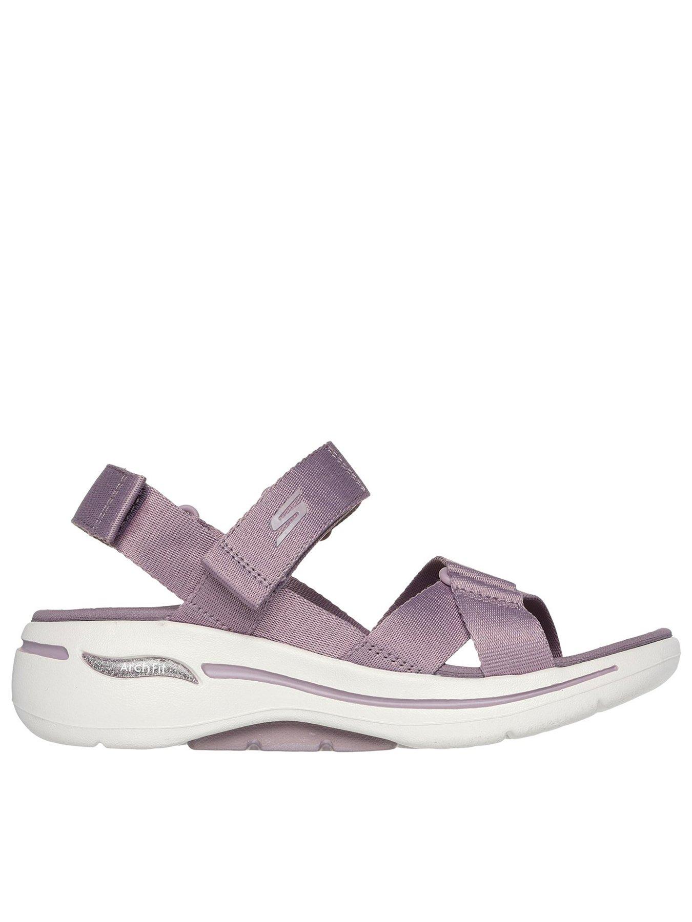 Skechers Go Walk Arch Fit Strappy Sandals - Lavender, Purple, Size 5, Women