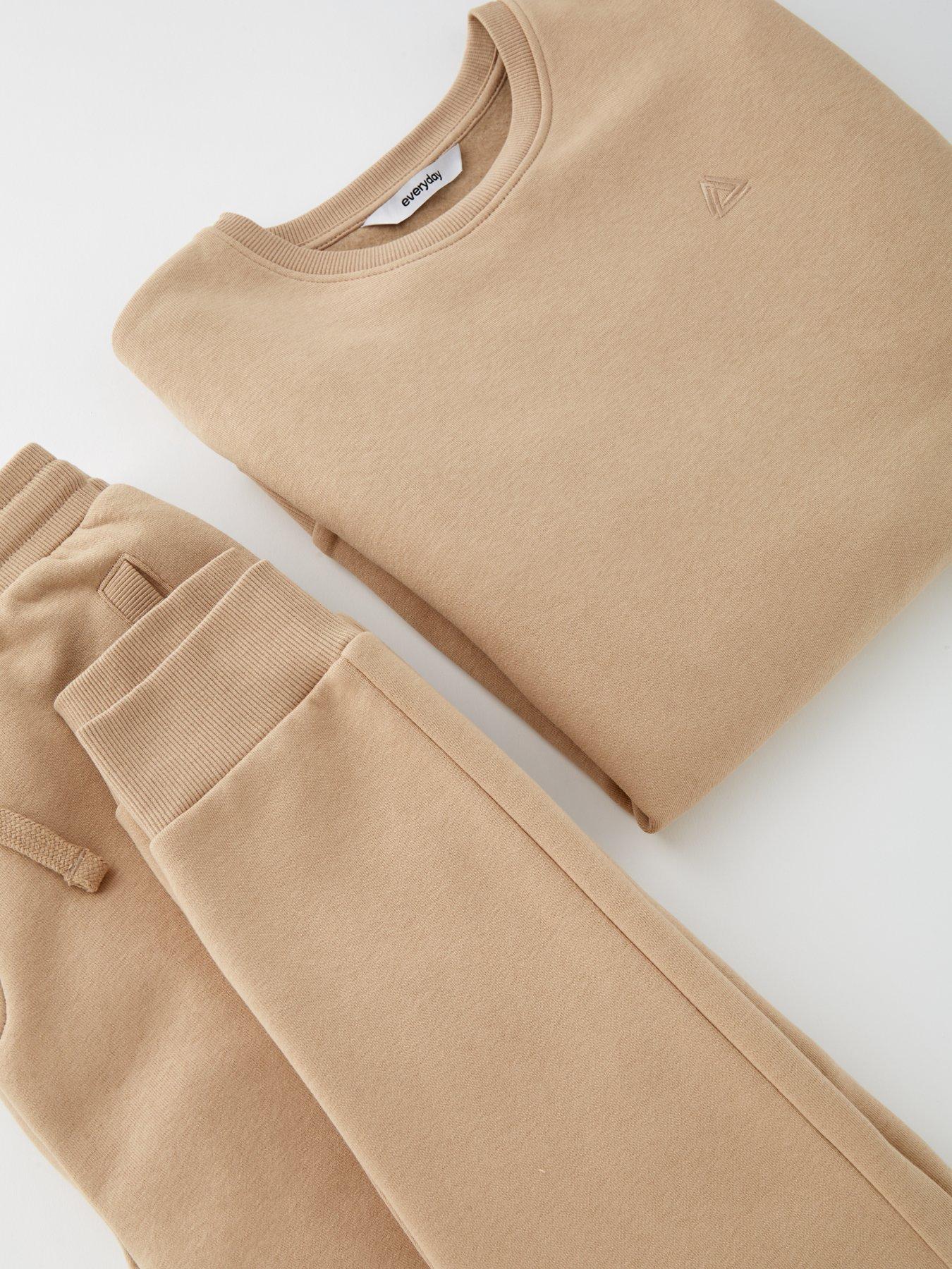 Image 4 of 4 of Everyday Boys 2 Piece Long Sleeve Green Sweatshirt and Joggers Set - Beige