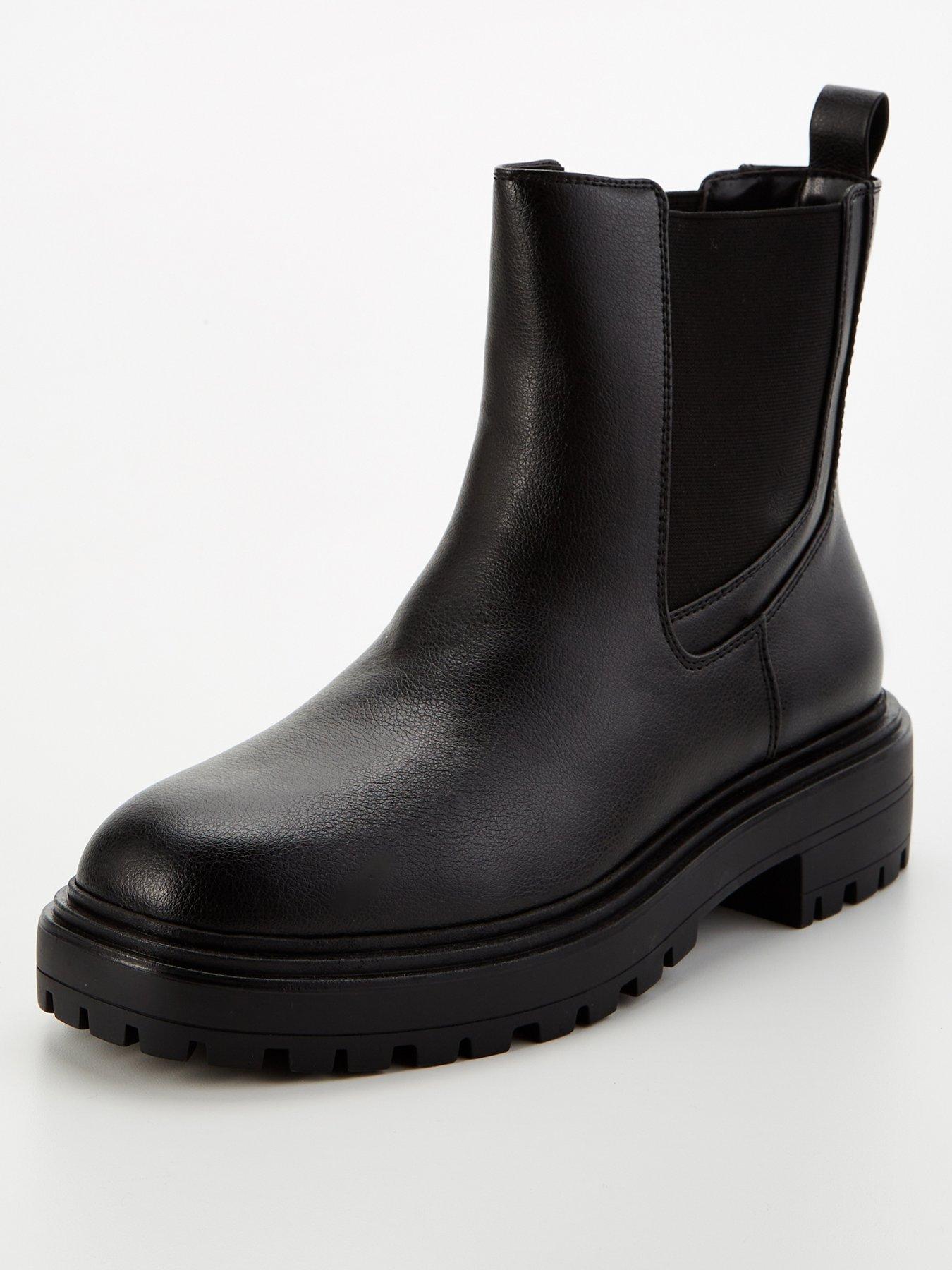 V by Very Chunky Chelsea Boot Black Very