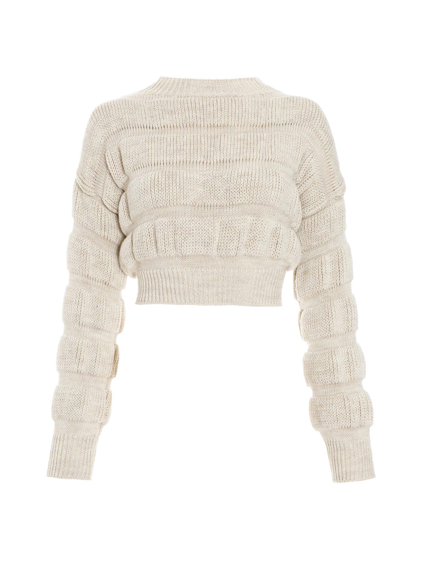 Quiz Beige Bubble Textured Jumper | Very.co.uk