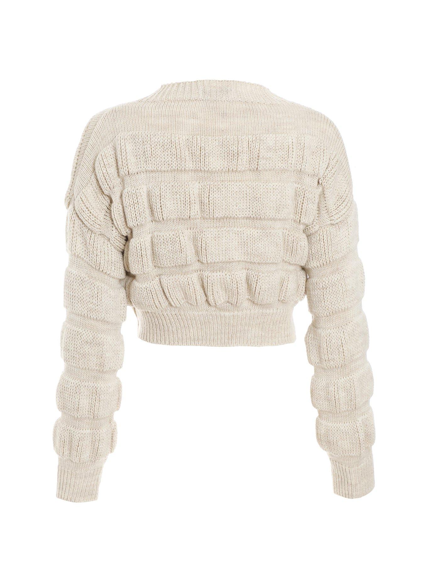 Quiz Beige Bubble Textured Jumper | Very.co.uk