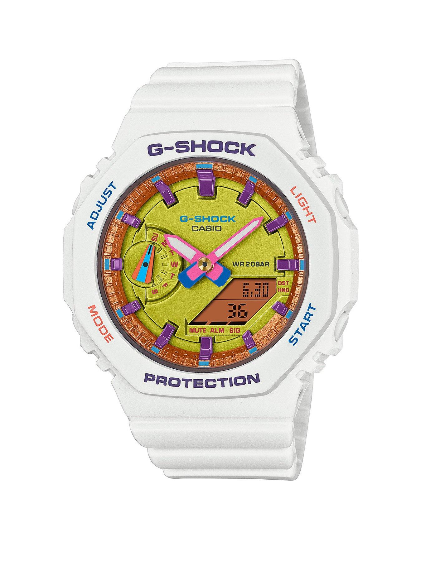 Product photograph of Casio G-shock Gma-s2100bs-7aer Bright Summer White Resin Watch from very.co.uk