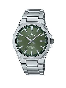 casio edifice efr-s108d-3avuef stainless steel green dial watch