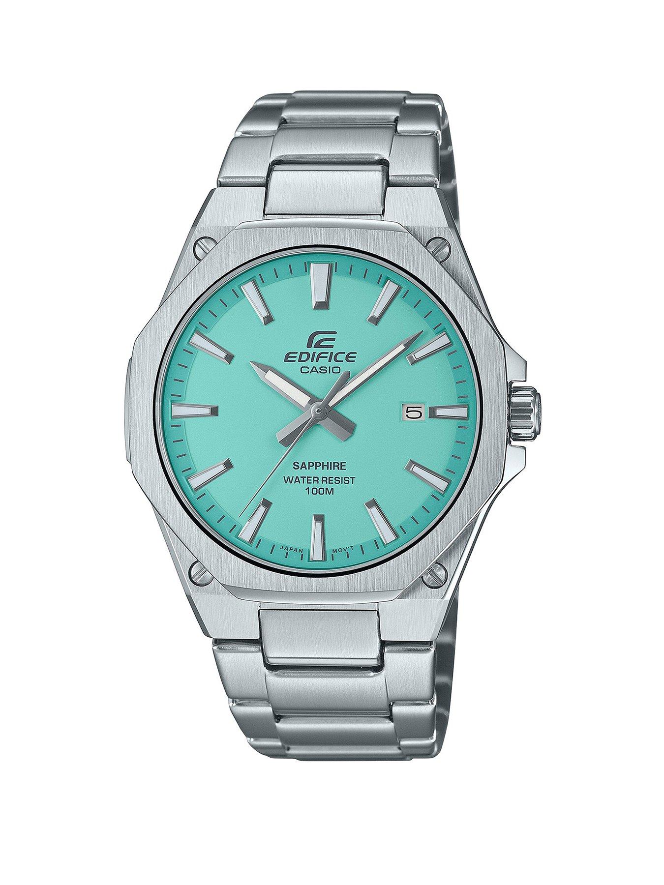 Casio Edifice EFR S108D 2BVUEF Stainless Steel Teal Dial Watch