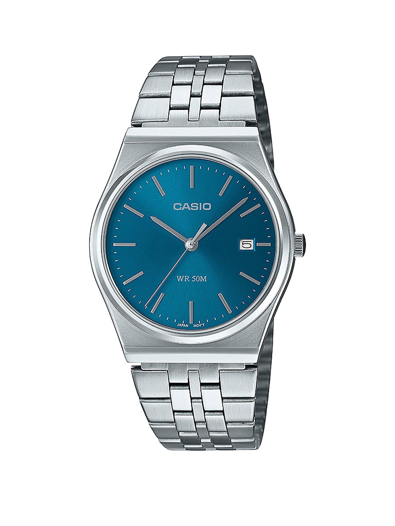 Product photograph of Casio Mtp-b145d-2a2vef Stainless Steel Bracelet Watch from very.co.uk