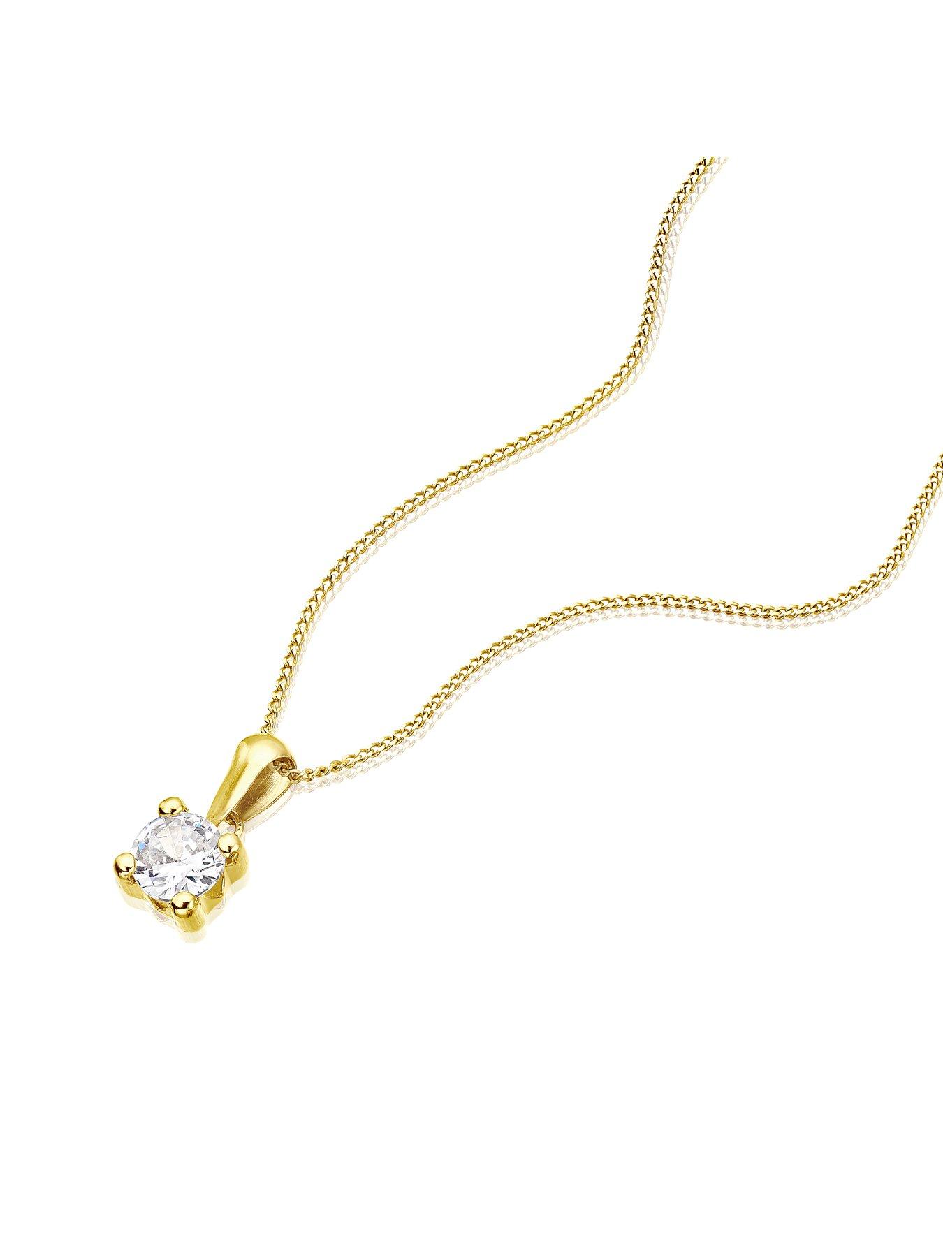 Ernest Jones 9ct Yellow Gold Cubic Zirconia Round Cut