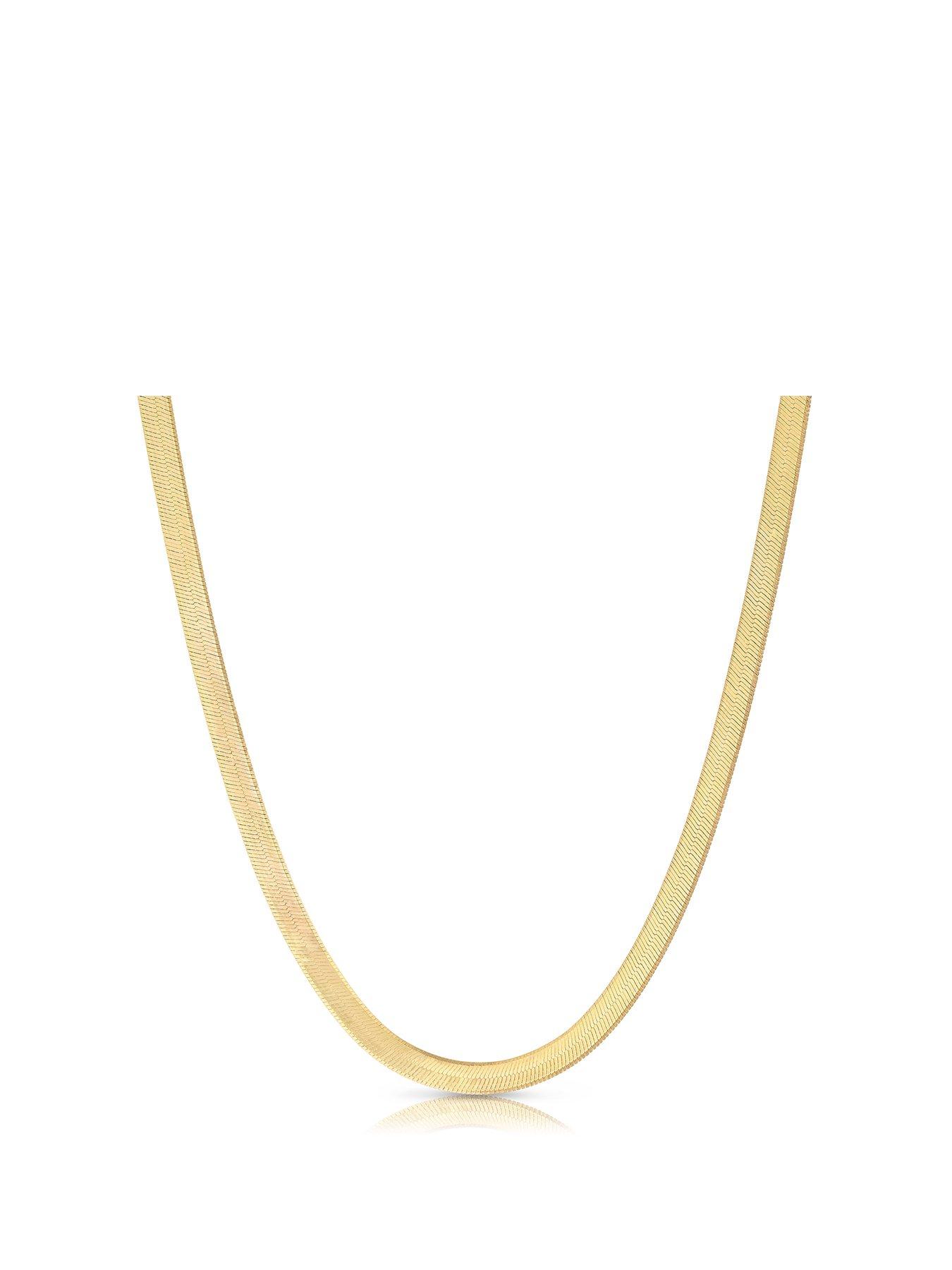 Product photograph of Ernest Jones 9ct Yellow Gold 15 Adjustable Snake Chain from very.co.uk