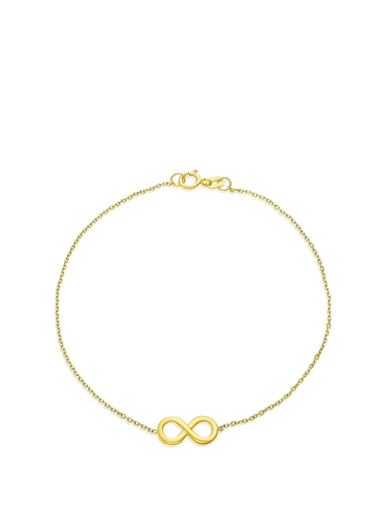 Product photograph of Ernest Jones 9ct Yellow Gold Eternity Symbol Bracelet from very.co.uk