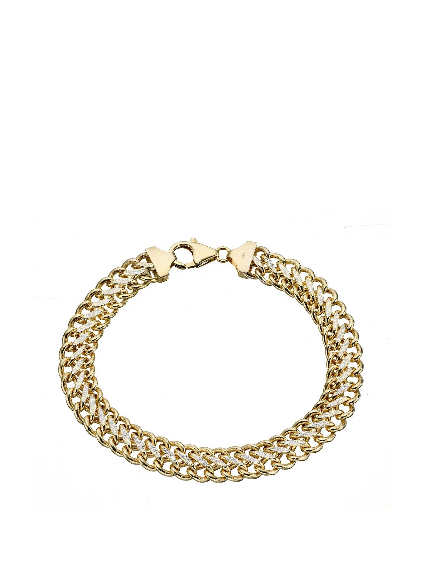 Product photograph of Ernest Jones 9ct Yellow Gold 7 5 Inch Figure Of 8 Chain Bracelet from very.co.uk