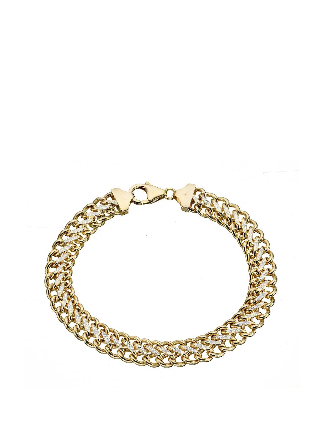 Ernest Jones 9ct Yellow Gold Bracelet. 7.5 Inch Figure of 8 Chain Bracelet